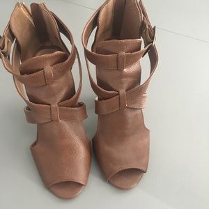 Ankle peep toe booties